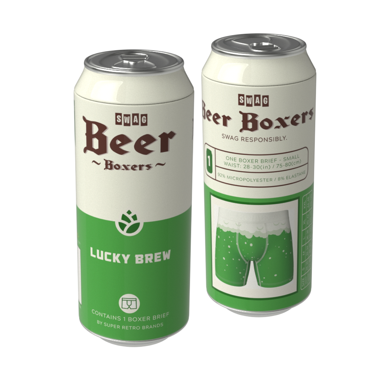 SWAG Beer Can Boxers Lucky Brew (in a can) SWAG Boxers