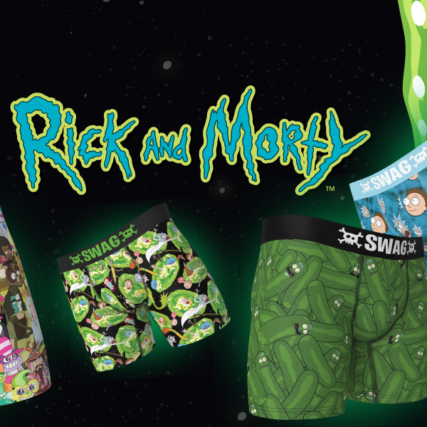  Super Retro Rick and Morty Cast Collage SWAG Boxer