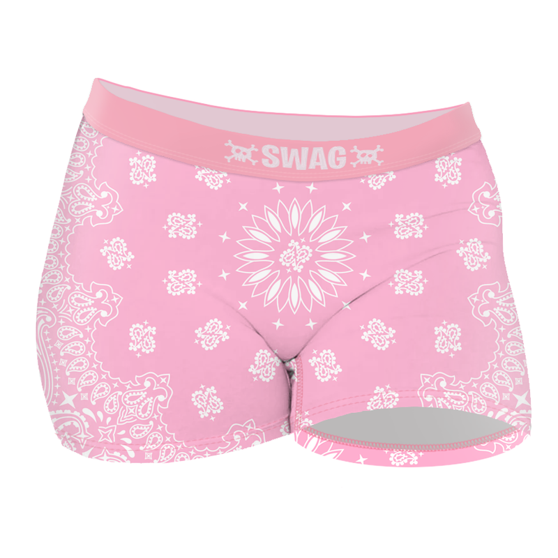 SWAG - Women's Pink Bandana Boy Short – SWAG Boxers