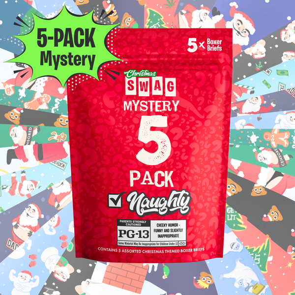 🎅🏼 SWAG Naughty Christmas Mystery Boxer Brief 5-Pack 🎅🏼