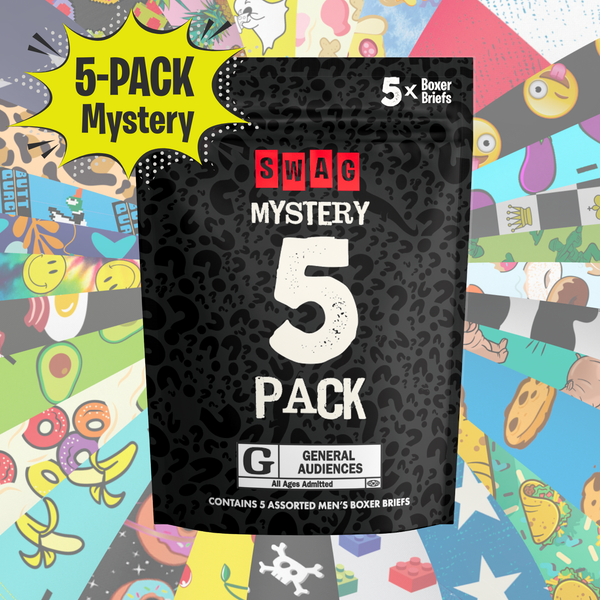 ⁉️ SWAG Mystery Boxer Brief 5-Pack - Fun Patterns ⁉️