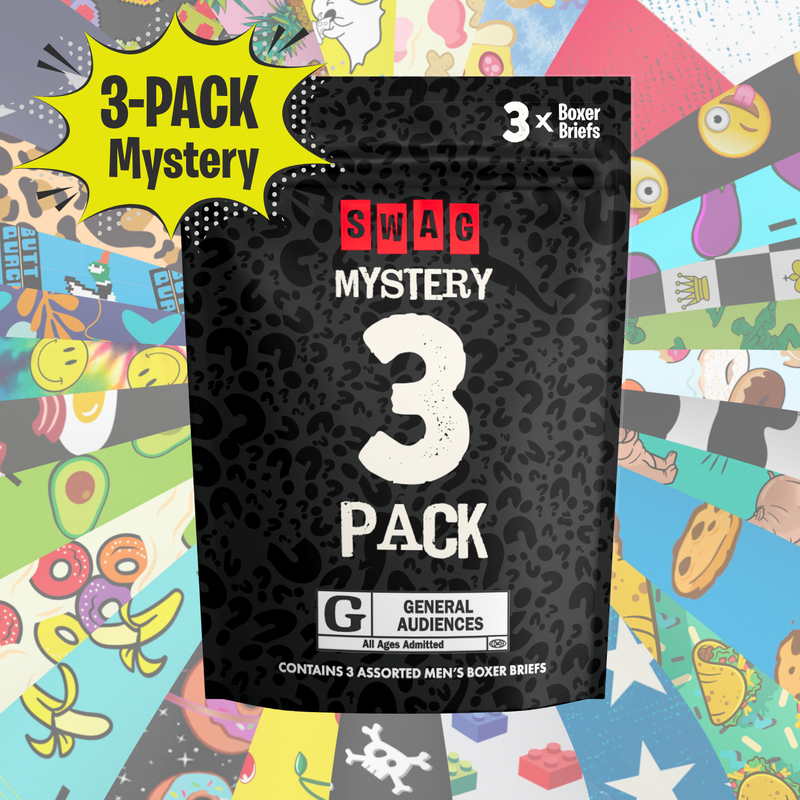 ❓ SWAG Mystery Boxer Brief 3-Pack - Fun patterns ❓
