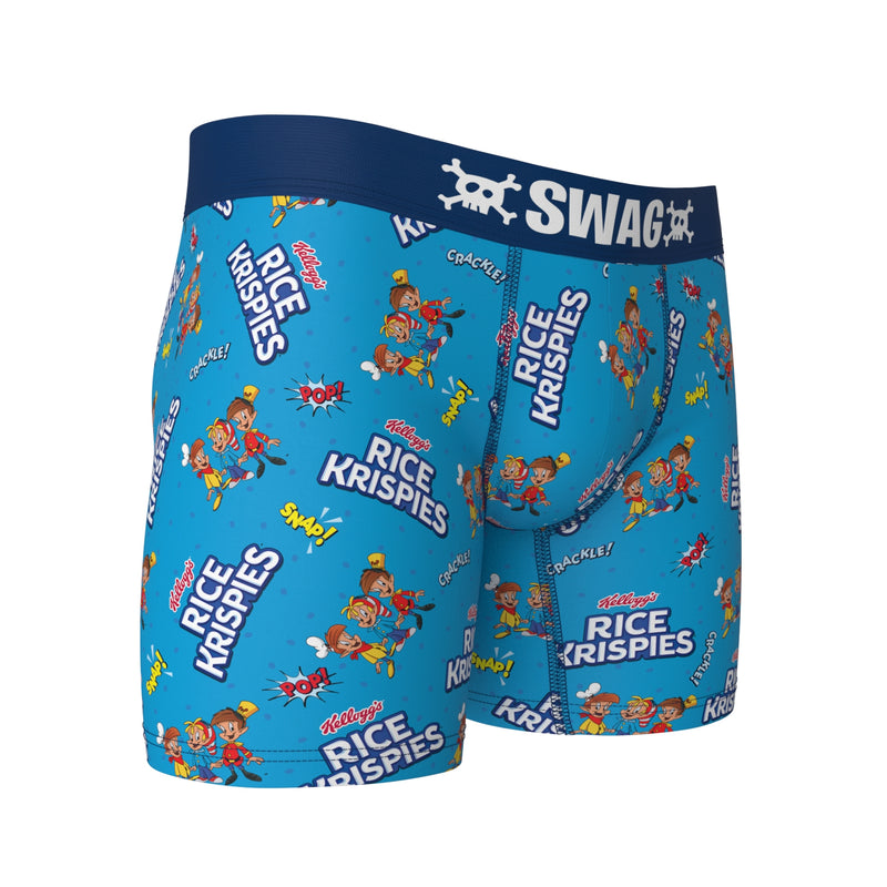 SWAG Kellogg's Rice Krispies Snap Crackle Pop Cereal Blue Boxers