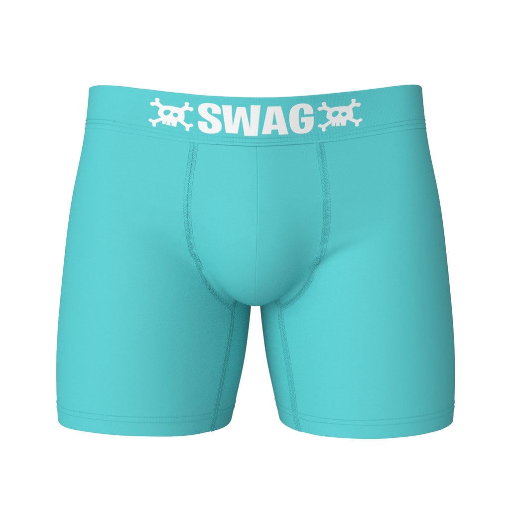 Men's Underwear Satin Boxers Turquoise 