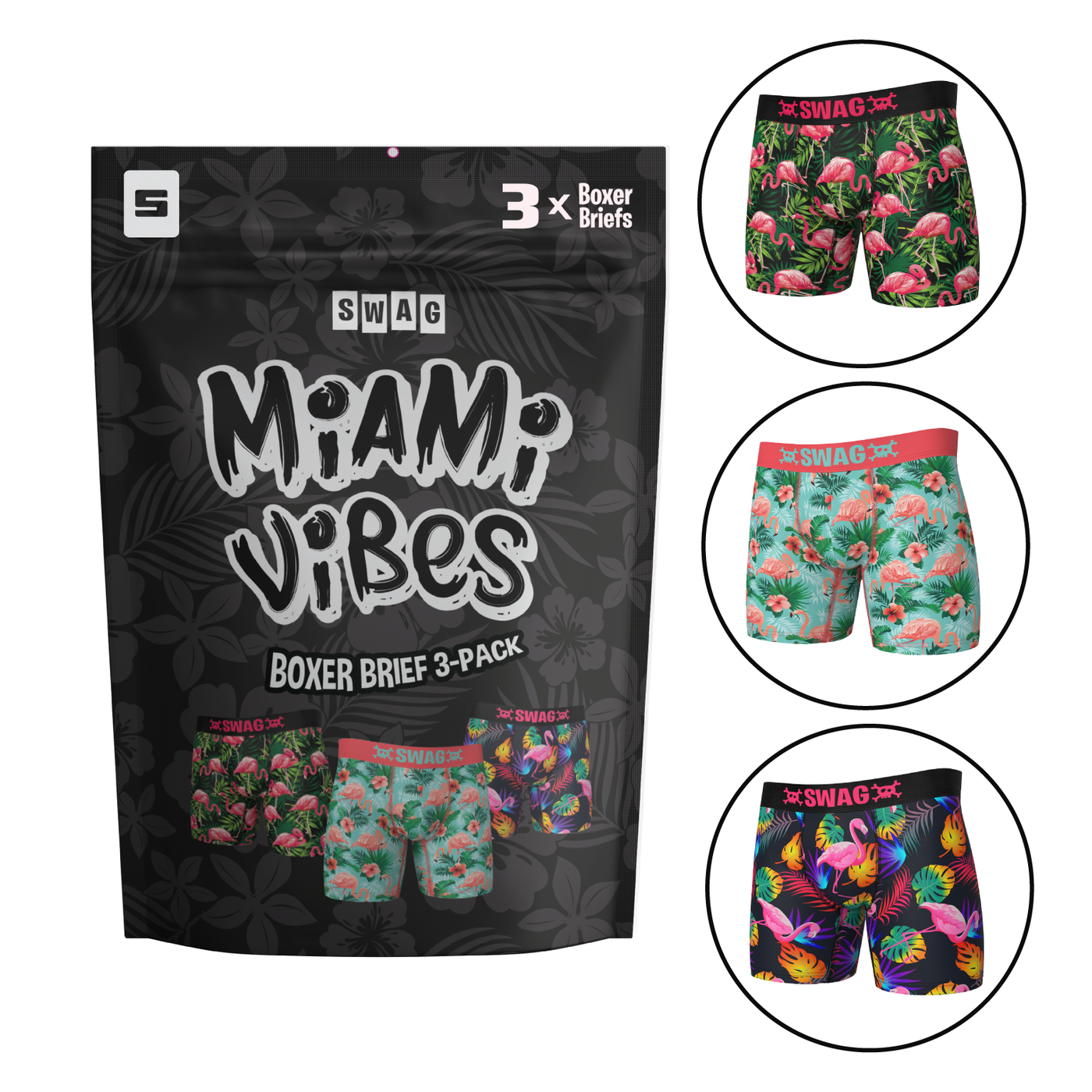 SWAG Miami Vibes Boxer Brief 3-Pack – SWAG Boxers