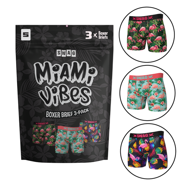 SWAG - Miami Vibes Flamingo 3-Pack Boxers
