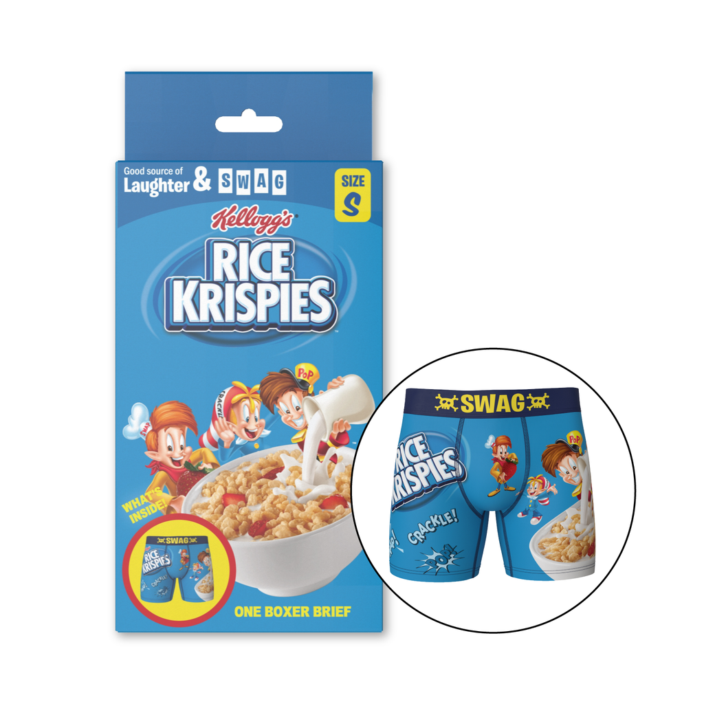 Crazy Boxer Kellogg's Rice Krispies Snap Crackle Pop Cereal Boxers NWT  Men's